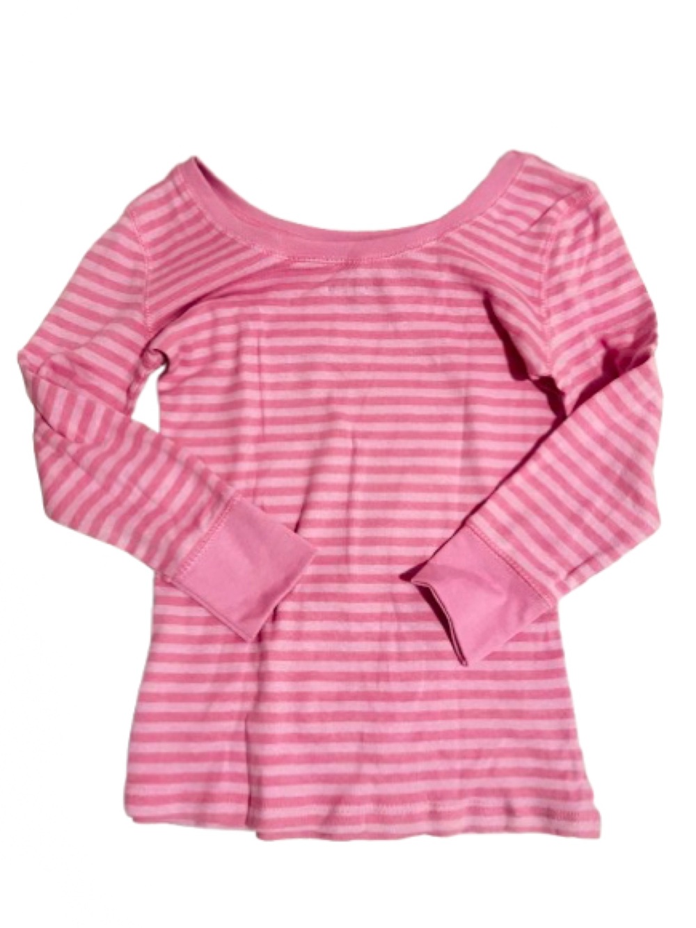 2000s Pink Striped Quarter Sleeve Top